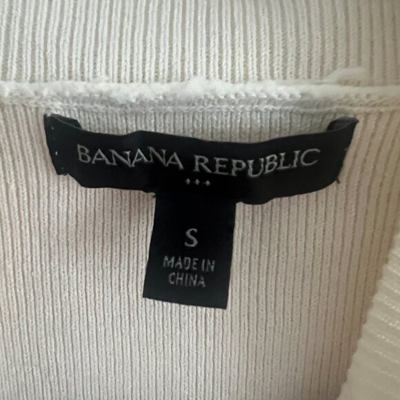 Banana Republic Mock Neck Sweater Tank, Cream, Sz S - Picture 3 of 7